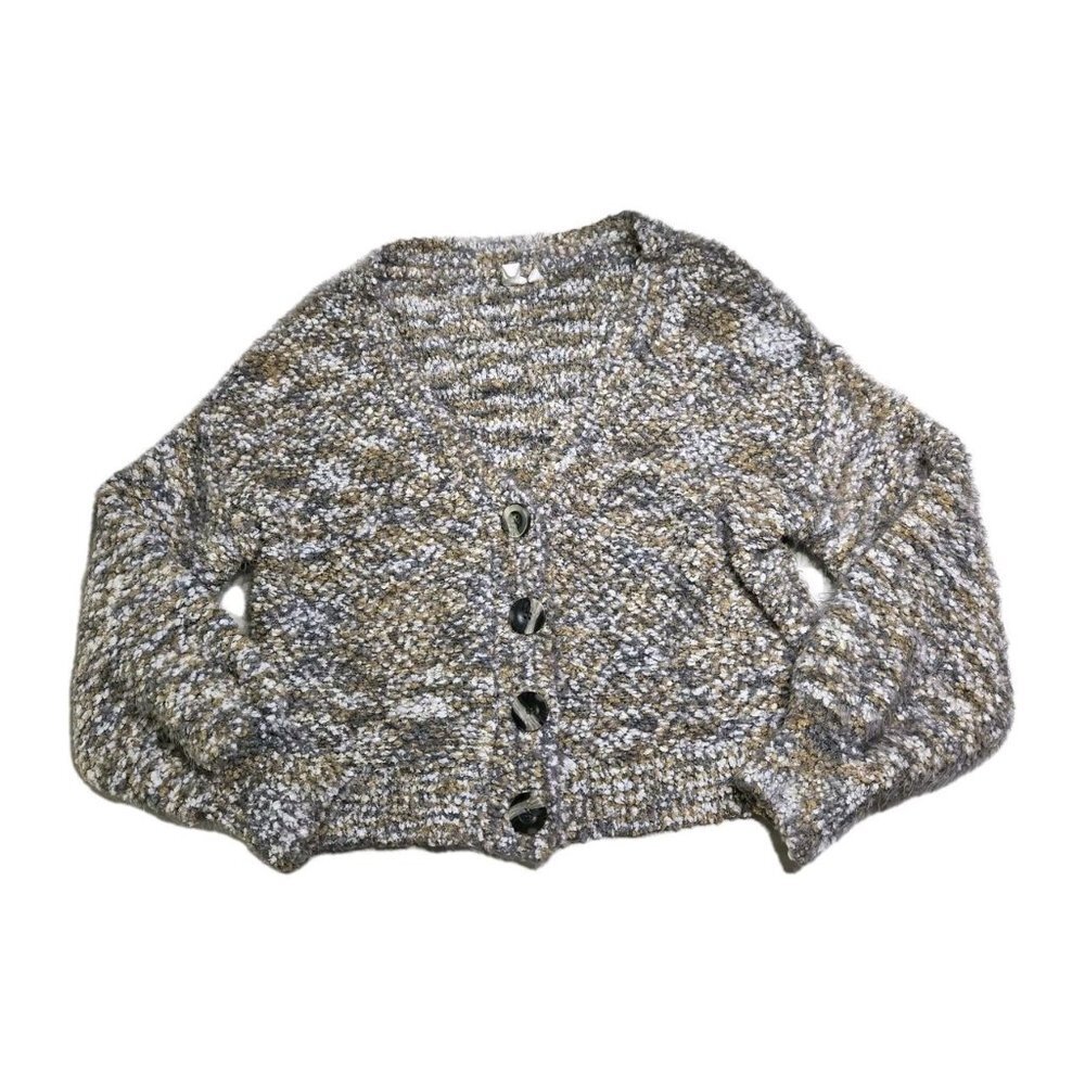 Ady P Chenille Cardigan Sweater Womens Size L Oversized Fuzzy Boho‎ Preppy